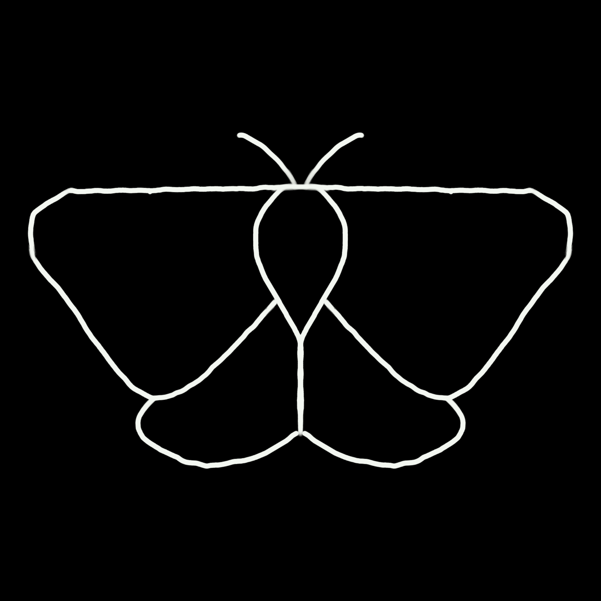 Monochromatic drawing of a Moth